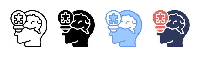 Innovative Thinking Icon Set Multiple Style Collection