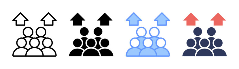 Team Building Icon Set Multiple Style Collection