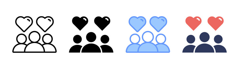 Social Awareness Icon Set Multiple Style Collection