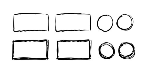 Hand drawn doodle style frames with white outlines border sketch