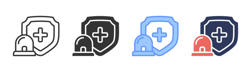 Obraz premium Medical Security Icon Set Multiple Style Collection