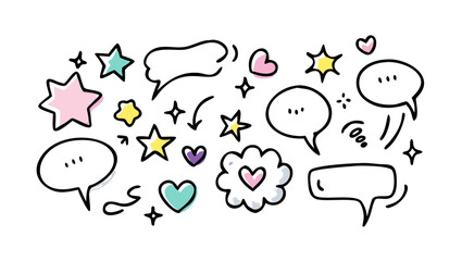 Playful pastel stars and hearts scattered pink yellow