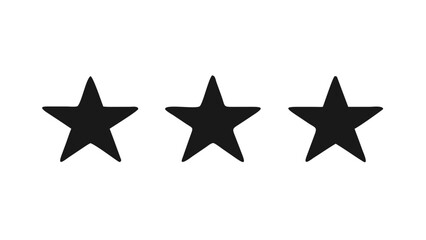 Three star rating symbols stars shape
