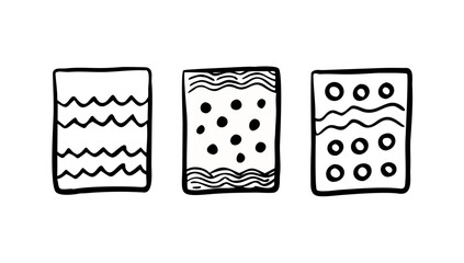 White rectangle with black dots and wavy borders doodle drawing