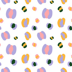 Abstract Leopard Print Pattern in Pink, Yellow and Green – Seamless Pattern Animal Design Background Transparent