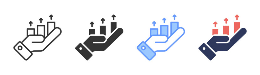 Profit Rise Icon Set Multiple Style Collection