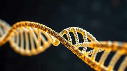 A DNA helix woven from mathematical formulas, entwining all known life within its spiral.