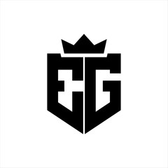EG Vector image of a shield with a sharp geometric style and a pointed crown