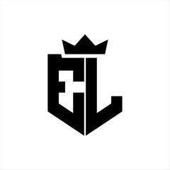 EL Vector image of a shield with a sharp geometric style and a pointed crown