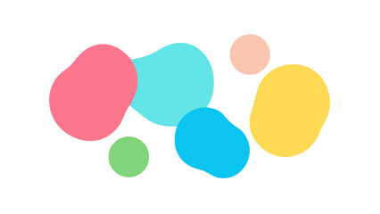 Colorful rounded blobs abstract blue