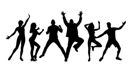 Energetic dancer in motion silhouette dancing