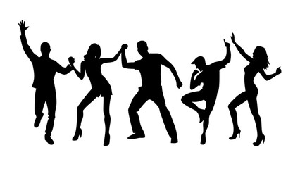 Energetic dancer with flowing arms silhouette movement