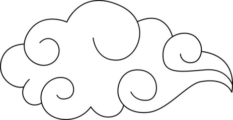 Decorative East Asian Style Cloud Element Vector