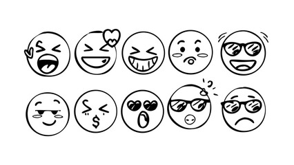 Hand drawn doodle elements icons symbols