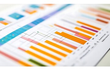 Colorful Bar Chart On White Background Displaying Financial Market Data