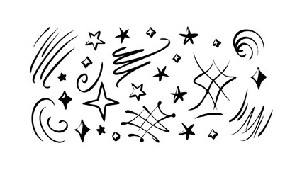 Hand Drawn Swirls Stars and Lines motion