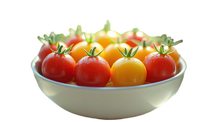 Fresh, colorful cherry tomatoes in a bowl