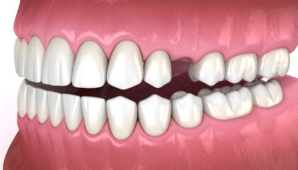 Obraz premium 3D model of misaligned teeth