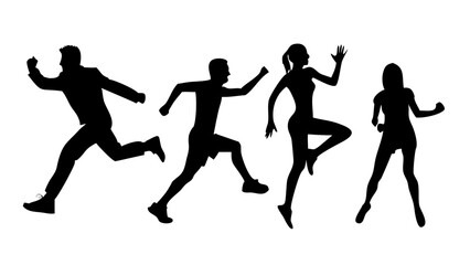 Minimalist black silhouette of a person simple