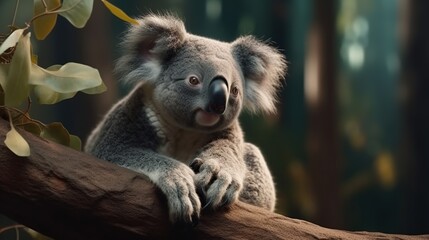 Fototapeta premium Close-up of a koala resting on a branch (2)