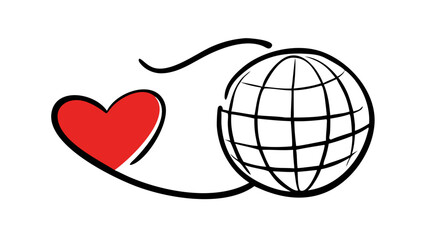 Red Heart Doodle love symbol