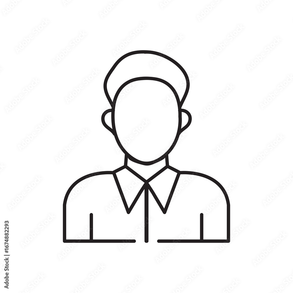 Poster businessman icon simple vector isolated symbol vector linear illustration for web and app..eps