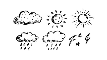 Vintage Sun and Cloud Weather retro