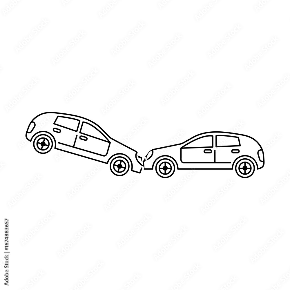 Poster car accident icon simple vector isolated symbol vector linear illustration for web and app..eps