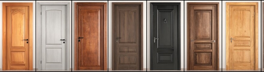 Obraz premium Variety of Wooden Interior Doors in Different Colors