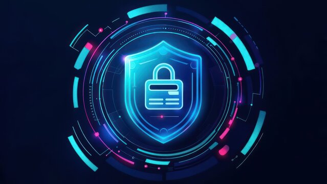 Futuristic security shield graphic