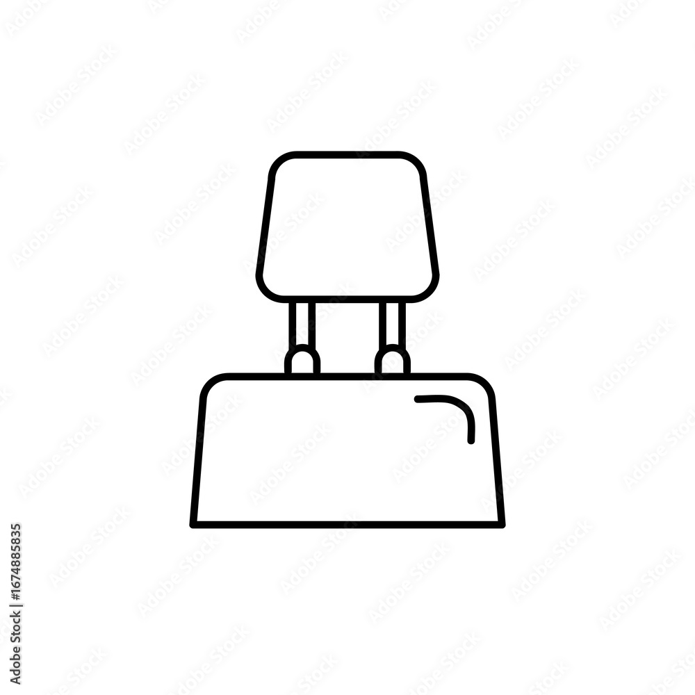 Poster car headrest icon simple vector simple flat black linear illustration for web and app..eps