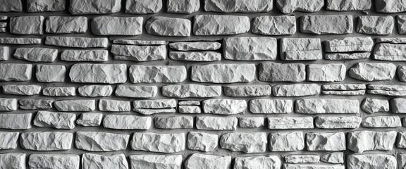 Obraz premium Black and white vintage photo of a textured stone wall, design element, black and white