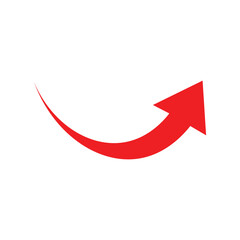 Red arrow icon vector on white background, Direction symbol template