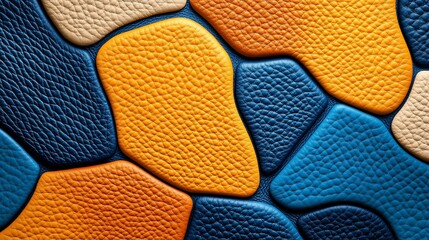 Vibrant multi-toned leather pattern evoking luxury and sophistication