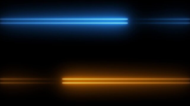 Horizontal neon line left and right direction ,neon diagonal lines or glowing light stripes on a black background. colorful vertical lines.
