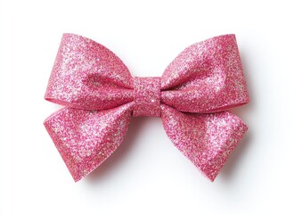 Pink glittery bow, close-up