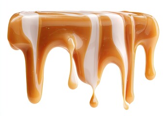 Dripping caramel, swirled with white, dripping down
