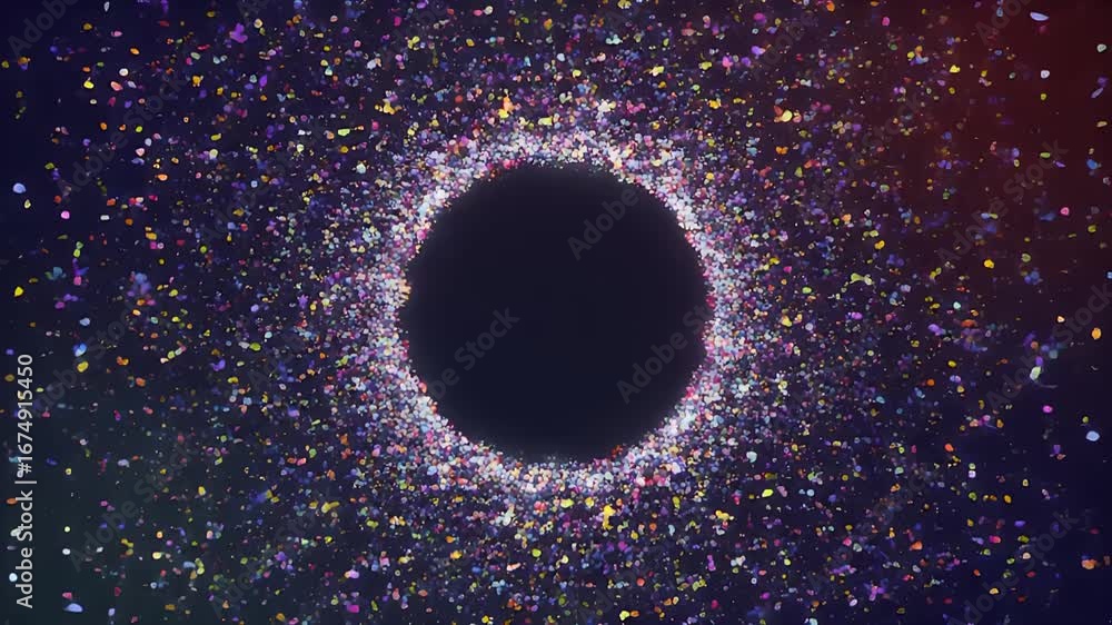 Poster Cosmic dust swirling around a dark, central void, creating a mesmerizing nebula effect.