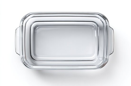Empty rectangular glass baking dish