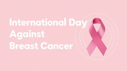The pink ribbon and dotted circle represent the focus and protection of the fight against breast cancer, and are used for the key publicity scenes of the International breast cancer Prevention Day.
