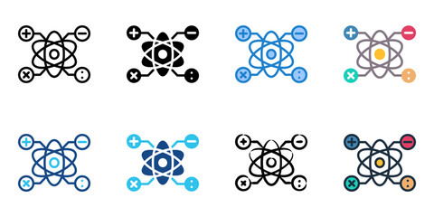 Quantum Computing icon set multiple style collection 
