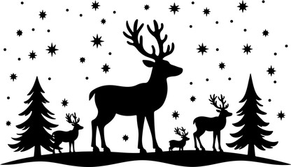 deer vector, deer, animal, silhouette, reindeer, vector, illustration, nature, wild, mammal, forest, hunting, wildlife, art, antler, stag, cartoon, tree, winter, elk, icon, design, horns, antelope, ho
