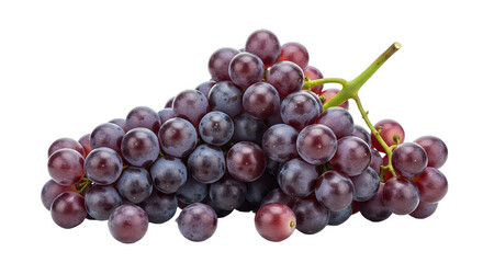 Fototapeta premium Exquisite Cluster: A Study of Deep Purple Grapes Against a Crisp White Backdrop showcasing their beauty, shape, and perfect imperfections in detail