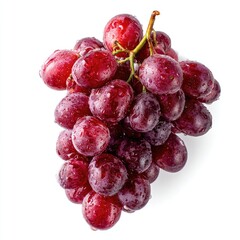 Fototapeta premium Close-up of a bunch of red grapes. Fresh, plump, wet grapes,?clusters tightly packed on vine