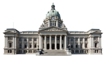 Architectural grandeur of the historical government building, embodying stability and a sense of authority with its domed silhouette, symbolizing