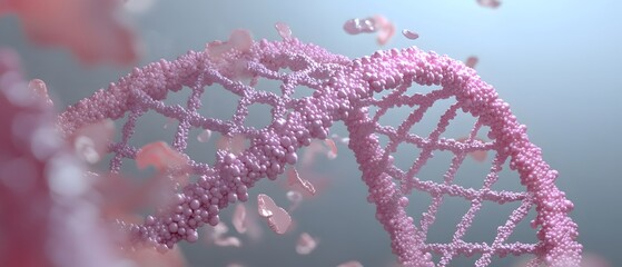 Stunning Pink DNA Strand Double Helix Abstract 3D Render