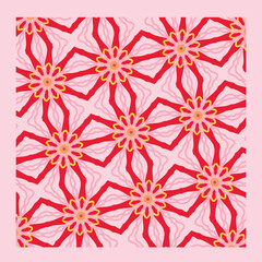 pink and red mandala style geometric pattern.