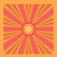 An abstract pattern in the shape of a sun with bright colored rays