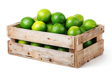 Wooden crate filled with vibrant green limes (1)