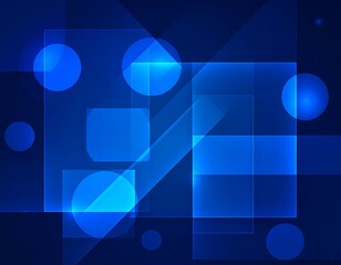 Abstract geometric shapes in shades of blue